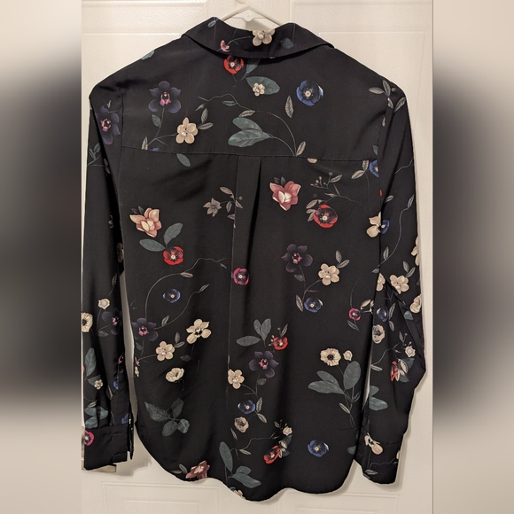 Floral Blouse, Black, Size 4 - Picture 2 of 4
